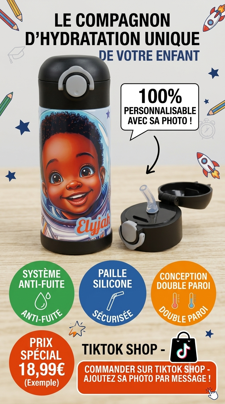 Gourde enfant personnalisable – 350 ml